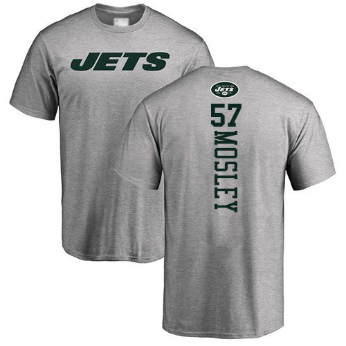 New York Jets Men Ash C.J. Mosley Backer NFL Football #57 T Shirt